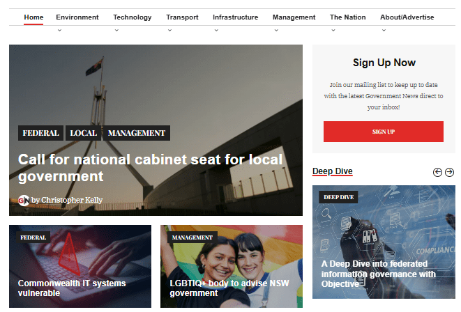 Website revamp for Government News